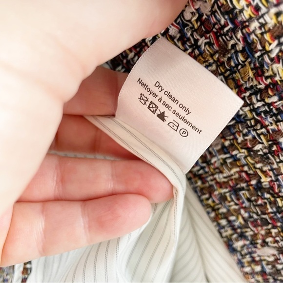 Veronica Beard Theron Double Breasted Tweed Blazer Jacket in Brown Multi Size 0 - Picture 10 of 10